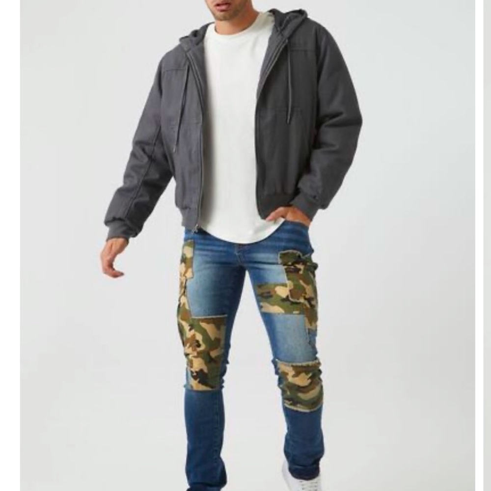 NWT Forever 21 Camo Patchwork Slim fit Jeans